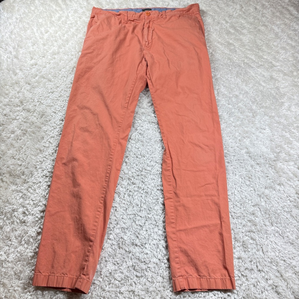 J.Crew Lightweight Mens Flat Front Chino Pants Size 33x32 Salmon  484 Preppy